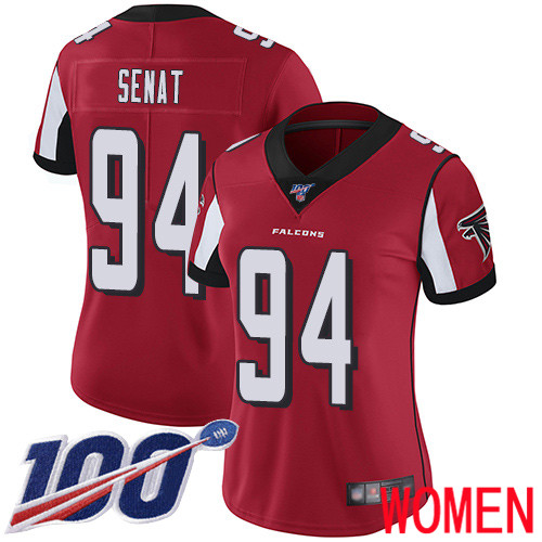 Atlanta Falcons Limited Red Women Deadrin Senat Home Jersey NFL Football #94 100th Season Vapor Untouchable